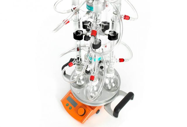 StarFish glassware and straps. Improved sustainability, by doing more reactions on one hotplate.
